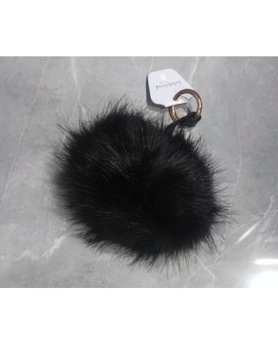 Porte Clés Pompon - noir