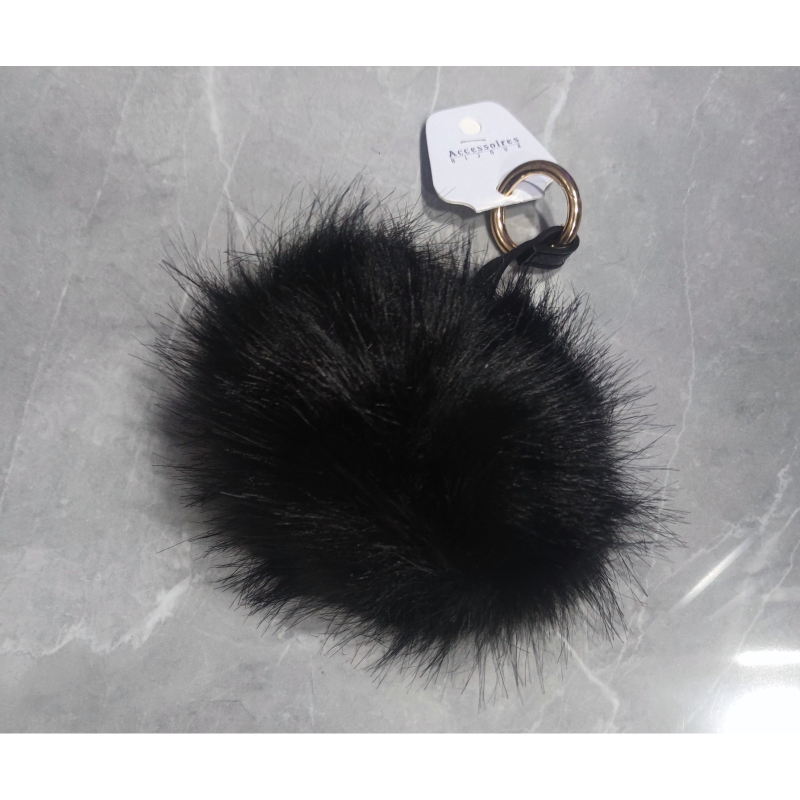 Porte Clés Pompon - noir