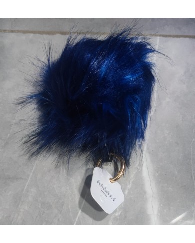 Porte Clés Pompon - bleu