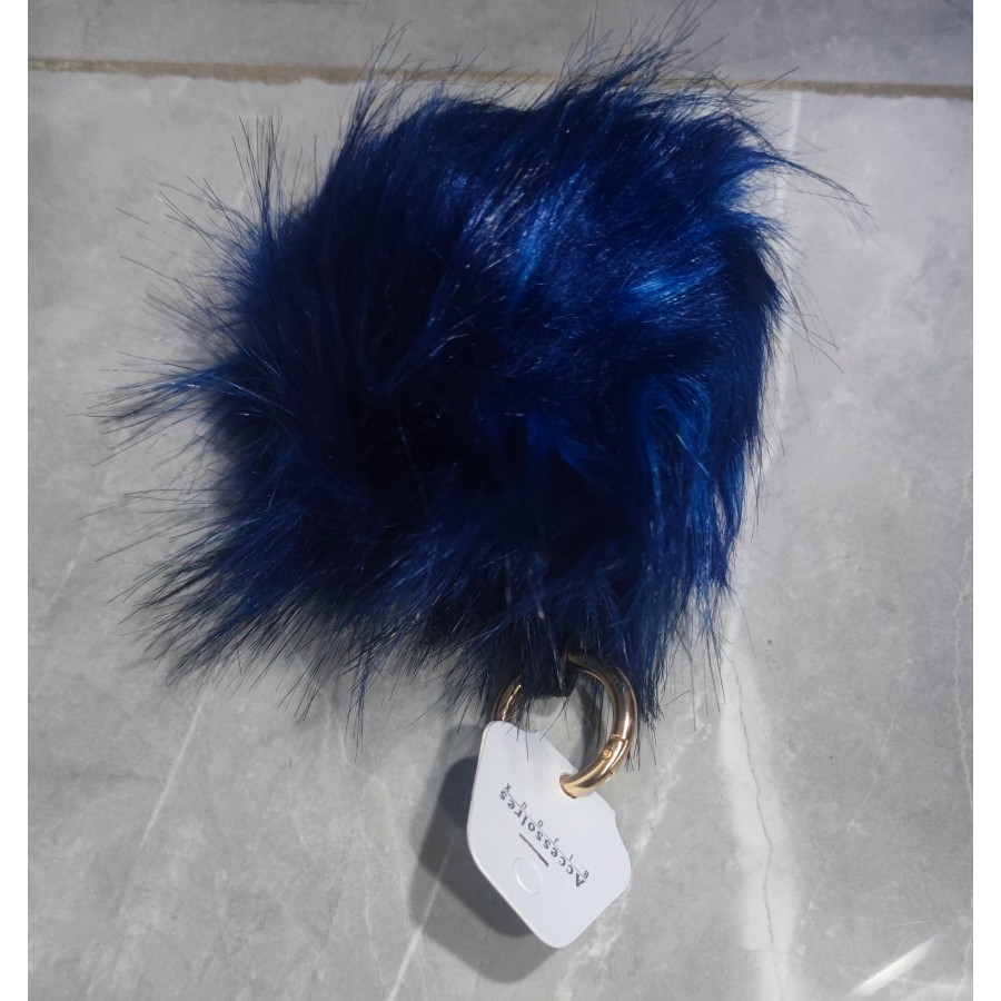 Porte Clés Pompon - bleu