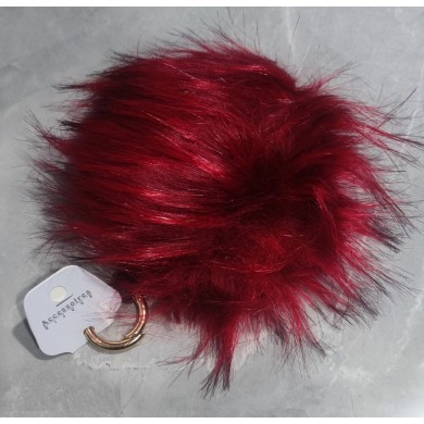 Porte Clés Pompon - rouge