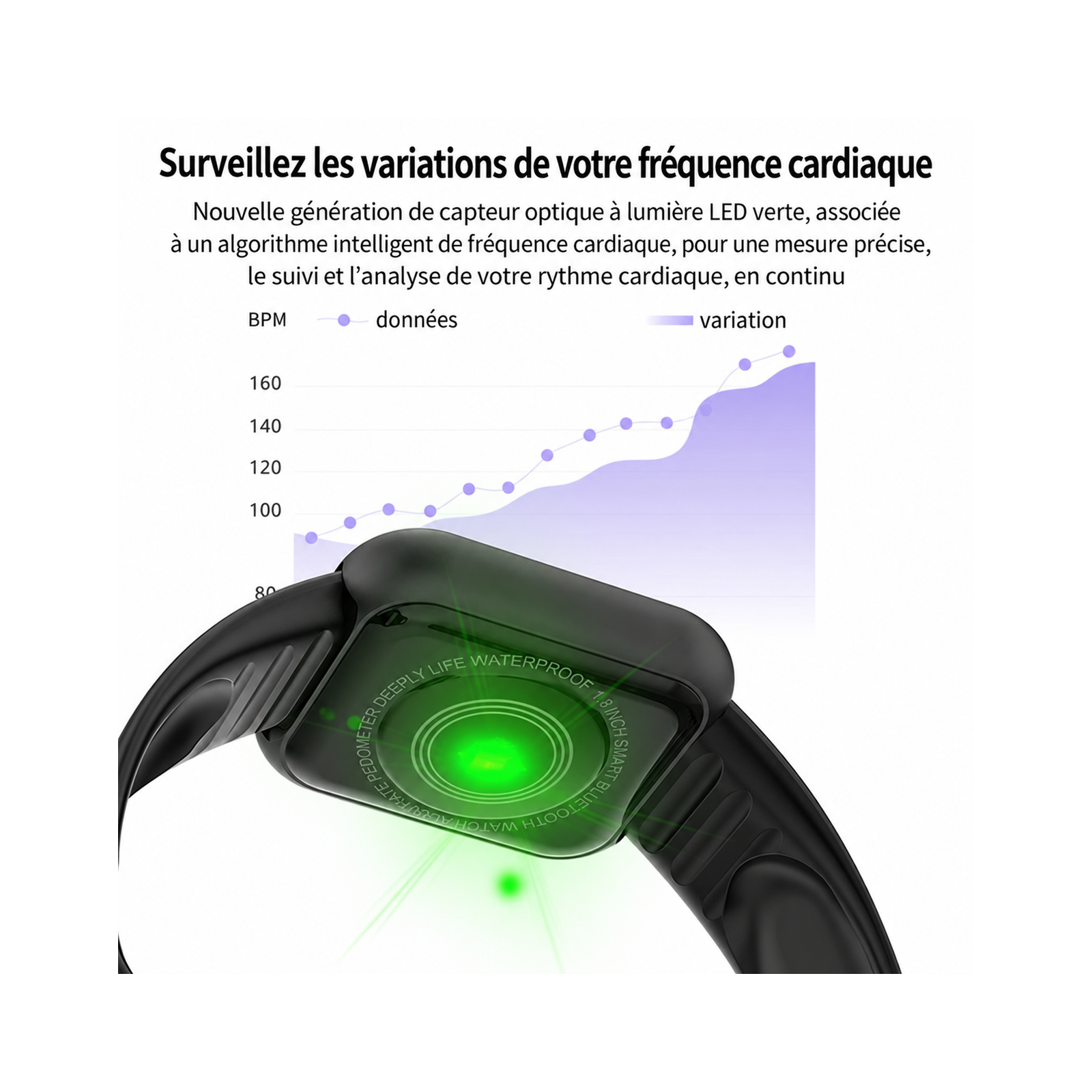 Montre connectée L18S - Noir