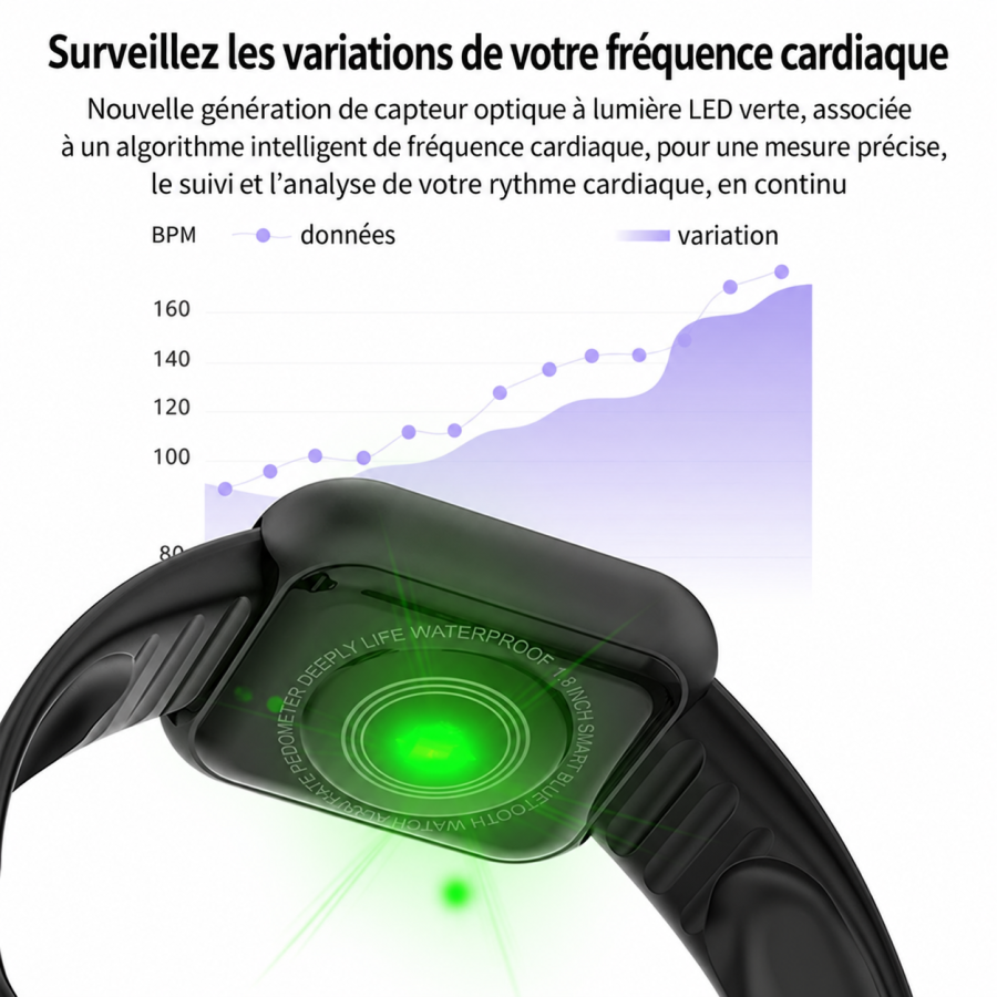 Montre connectée L18S - Noir