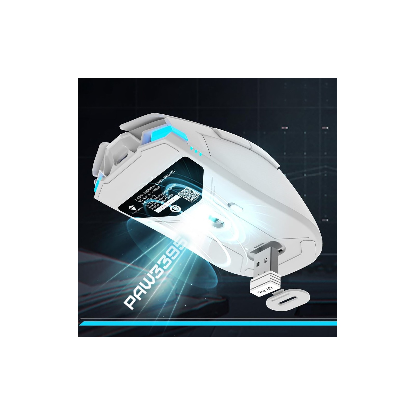 Souris Gaming sans fil Bluetooth - Machenike M7 Pro - Blanc