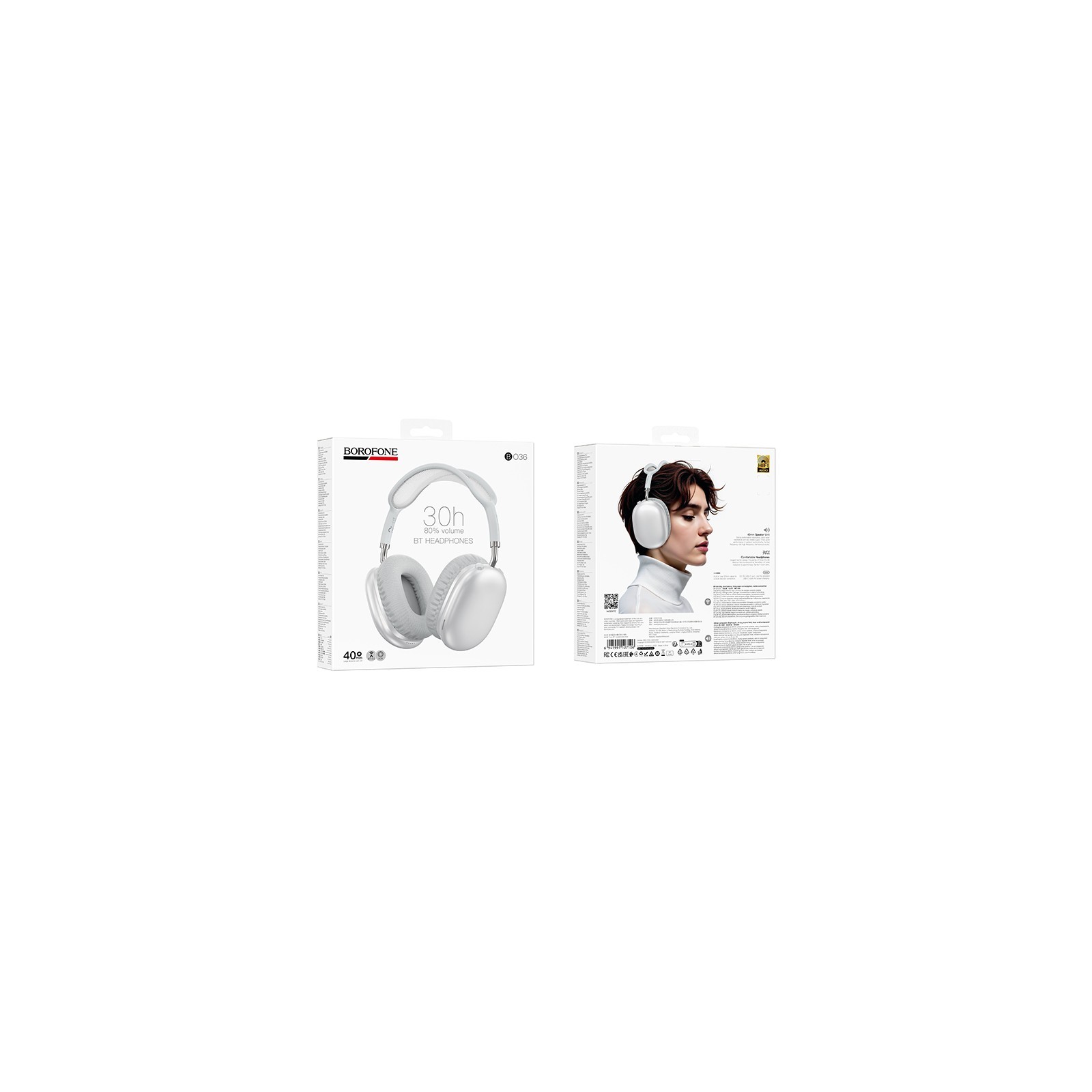 CASQUE SANS FIL BT - BOROFONE BO36 - ARGENT