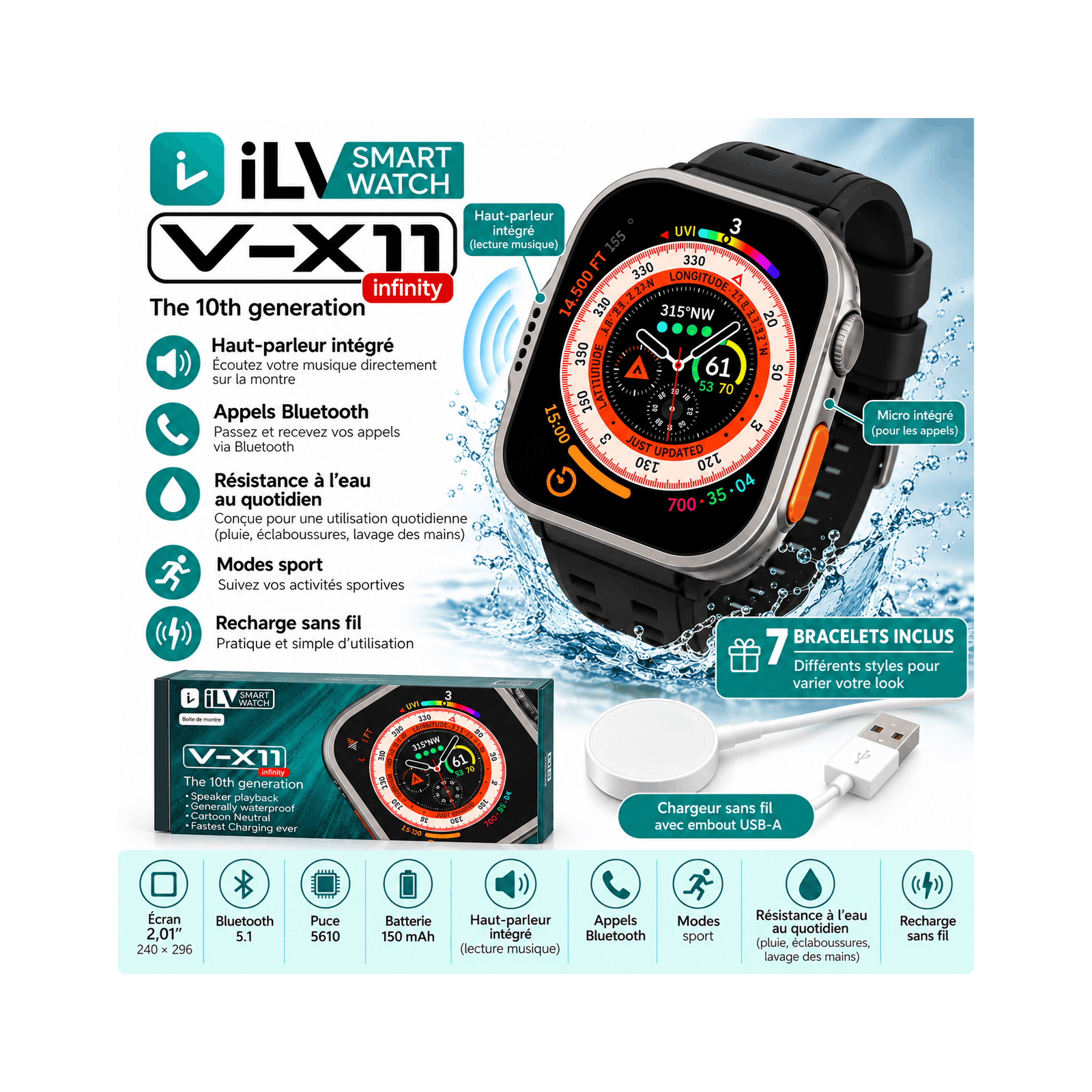 Montre Connectée V-X11 INFINITY