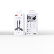 Câble XO NB-Q312B USB-C vers USB-C, 2 m, PD 240 W, noir, avec LED