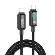 Câble XO NB-Q312A USB-C vers USB-C, 1 m, PD 240 W, noir, avec LED