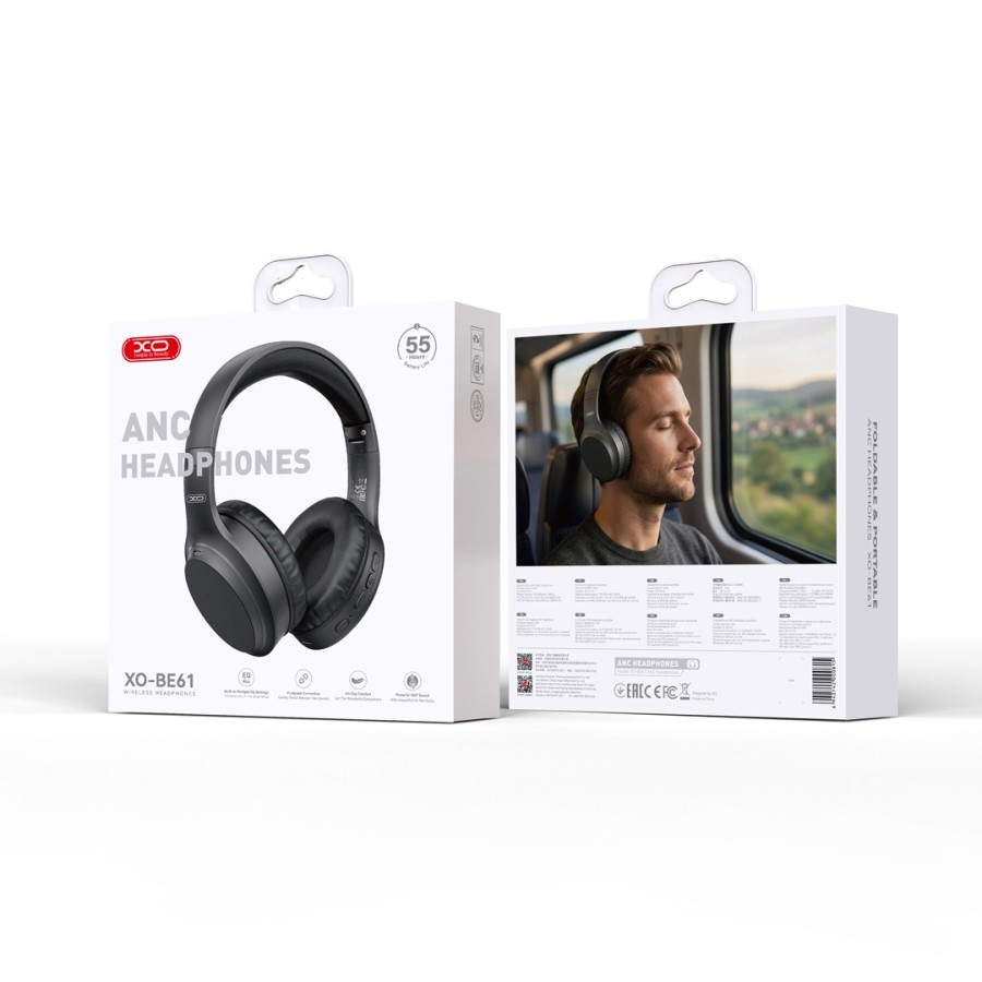 Casque Bluetooth XO BE61 avec réduction active du bruit (ANC), noir
