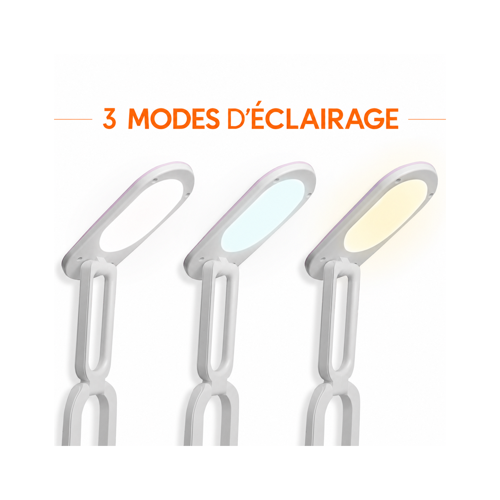 Lampe de bureau LED pliable LTC 10 W, 3000/4500/6000 K, 1200 mAh, rose