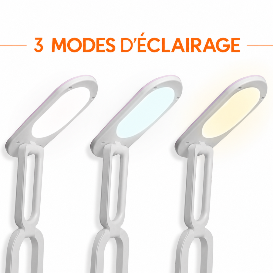 Lampe de bureau LED pliable LTC 10 W, 3000/4500/6000 K, 1200 mAh, rose
