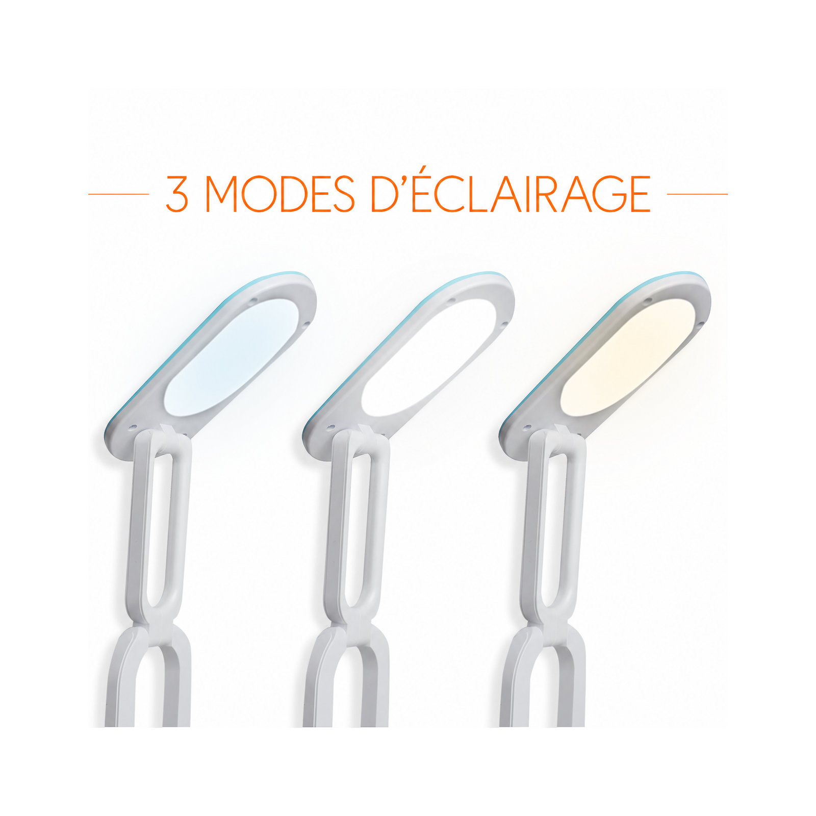 Lampe de bureau LED pliable LTC 10 W, 3000/4500/6000 K, 1200 mAh, bleue