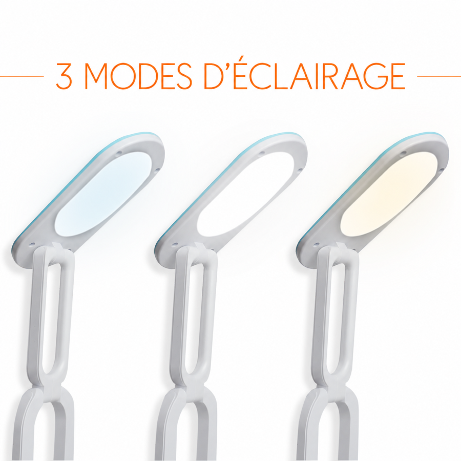 Lampe de bureau LED pliable LTC 10 W, 3000/4500/6000 K, 1200 mAh, bleue