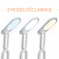 Lampe de bureau LED pliable LTC 10 W, 3000/4500/6000 K, 1200 mAh, bleue