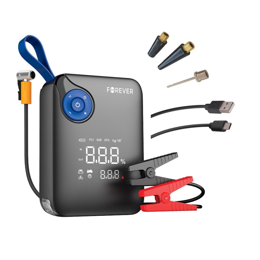 Démarreur de batterie 4-en-1 - Forever JS-400 - 26,64 Wh noir/bleu