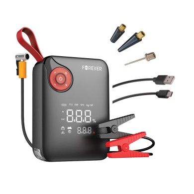Démarreur de batterie 4-en-1 - Forever JS-400 - 26,64 Wh noir/rouge