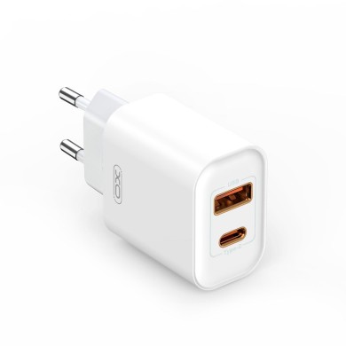 Chargeur secteur XO CE12 - 2 ports USB-A+C 20W - Blanc