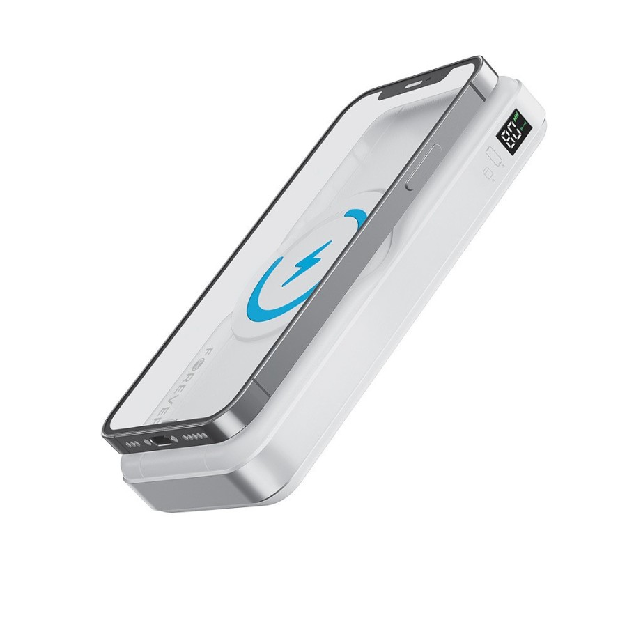 Batterie externe magnétique 3-en-1 à induction FOREVER MATB-300 20W 10000 mAh - Blanc