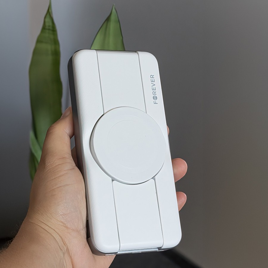Batterie externe magnétique 3-en-1 à induction FOREVER MATB-300 20W 10000 mAh - Blanc
