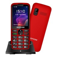 TÉLÉPHONE MOBILE SENIOR - KONROW SENIOR 280 NEXT 4G - DOUBLE SIM + ÉCRAN 2,8" + STATION DE CHARGE - ROUGE