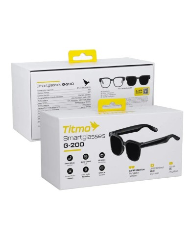 Lunettes connectées avec Caméra + Assistant IA - Titmo G-200 Noir