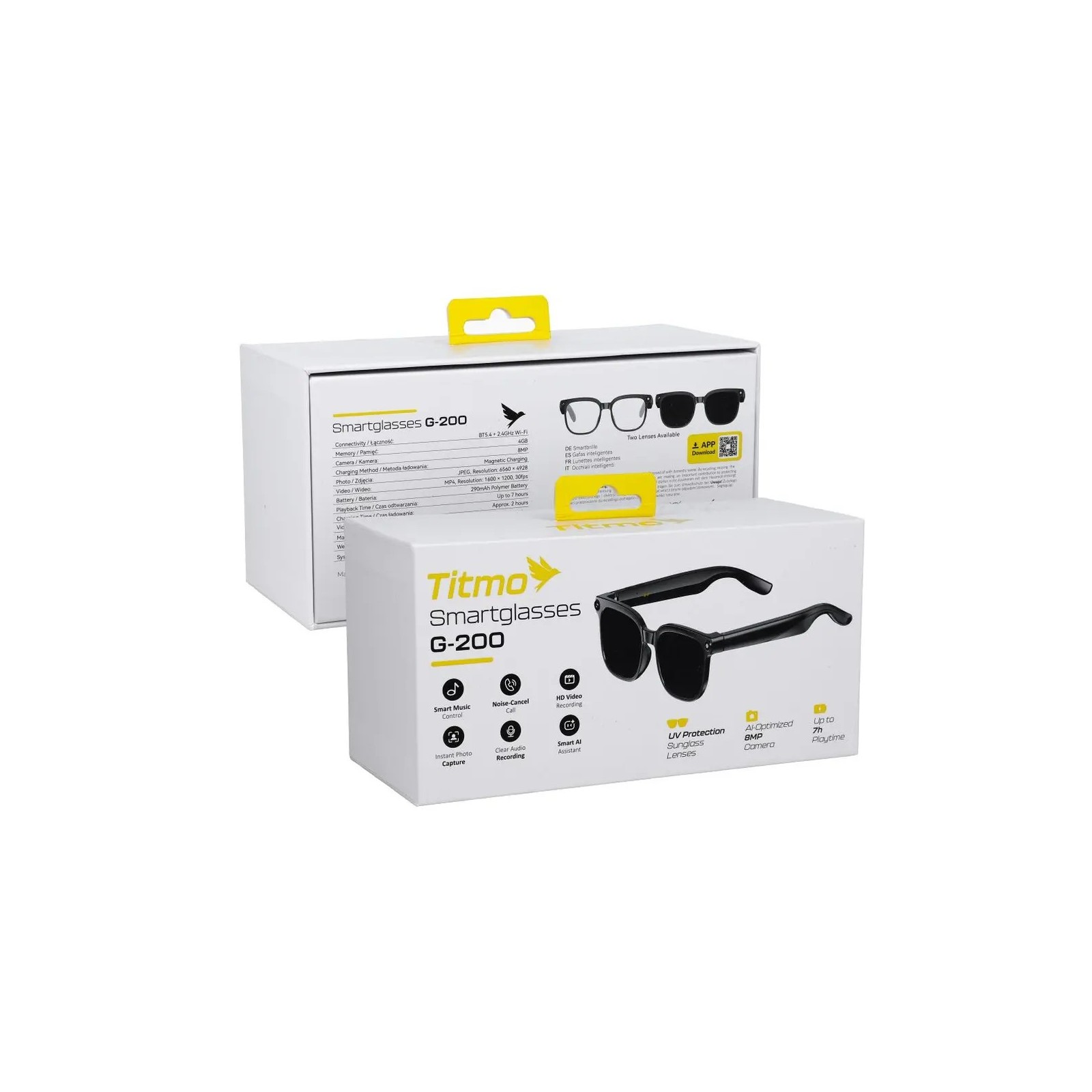 Lunettes connectées avec Caméra + Assistant IA - Titmo G-200 Noir