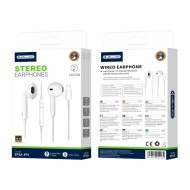 ÉCOUTEURS FILAIRES + TÉLÉCOMMANDE + MICRO - JELLICO EP2A - LIGHTNING - 1.2M BLANC