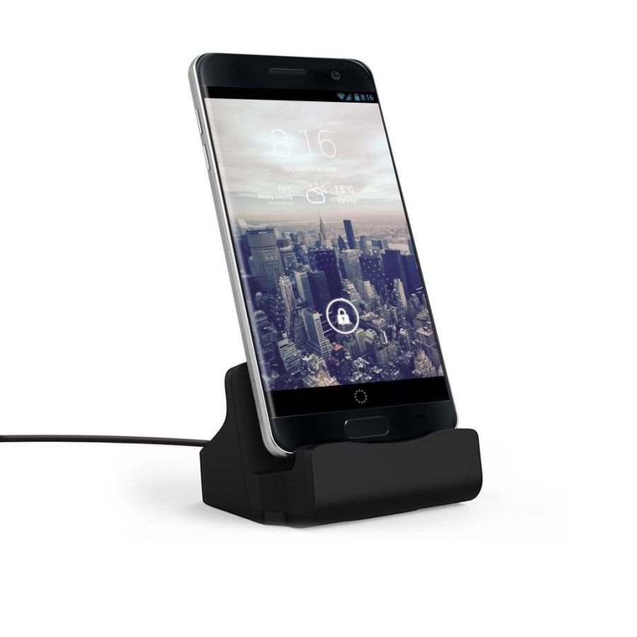 FORCE POWER CHARGING-DOCK - STATION DE RECHARGE MICRO-USB NOIRE FINITION RUBBER