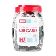 BOITE DE 50 CÂBLES USB-A VERS LIGHTNING (IPHONE) - XO NB103 - 2.1A 1M NOIR/BLANC