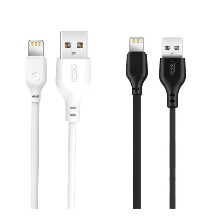 BOITE DE 50 CÂBLES USB-A VERS LIGHTNING (IPHONE) - XO NB103 - 2.1A 1M NOIR/BLANC