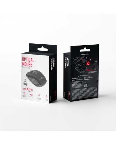 MAXLIFE HOME OFFICE MXHM-02 - SOURIS OPTIQUE SANS FIL NOIRE (800/1000/1600 DPI)