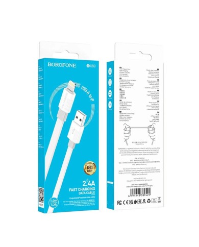 CÂBLE USB-A VERS LIGHTNING - BOROFONE BX89 UNION - 2.4A 1M GRIS