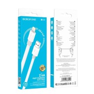 CÂBLE USB-A VERS LIGHTNING - BOROFONE BX89 UNION - 2.4A 1M GRIS