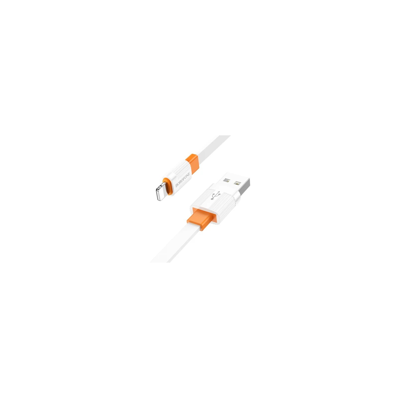 CÂBLE USB-A VERS LIGHTNING - BOROFONE BX89 UNION - 2.4A 1M - BLANC & ORANGE