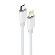 CÂBLE USB-C VERS LIGHTNING - MAXLIFE MXUC-05 - PD 20W 2M BLANC