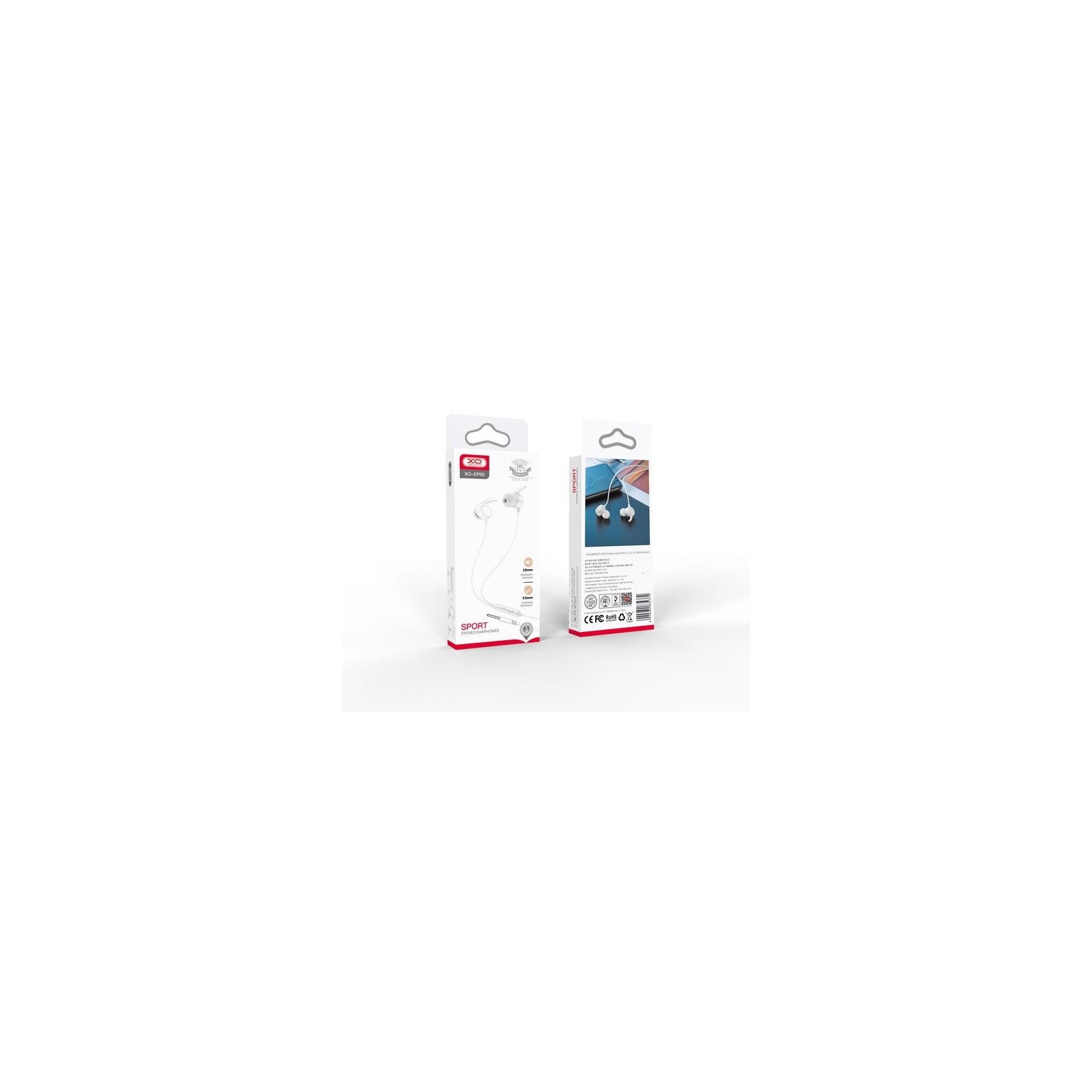 ÉCOUTEURS FILAIRES + TÉLÉCOMMANDE + MICRO - XO-EP65 - JACK 3.5MM - BLANC
