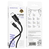 CÂBLEUSB-C VERS C - BOROFONE BX111 FELIZ - PD 60W 1M NOIR