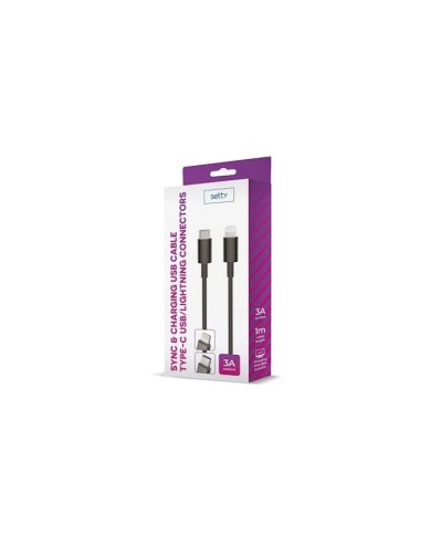 CÂBLE USB-C VERS LIGHTNING (IPHONE) - SETTY - 3A 1M NOIR