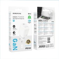 BOROFONE BN28 FUENTE - CHARGEUR SECTEUR POWER DELIVERY 30W + CÂBLE DOUBLE USB-C BLANC