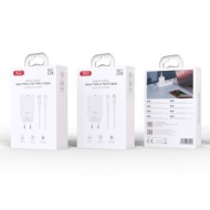 XO DESIGN - PACK CHARGEUR SECTEUR RAPIDE POWER DELIVERY 20W + CÂBLE USB-C VERS LIGHTNING BLANC