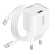 Chargeur secteur BWOO BO-CDA544C-C GaN 30W avec Câble USB-C 60W - BLANC
