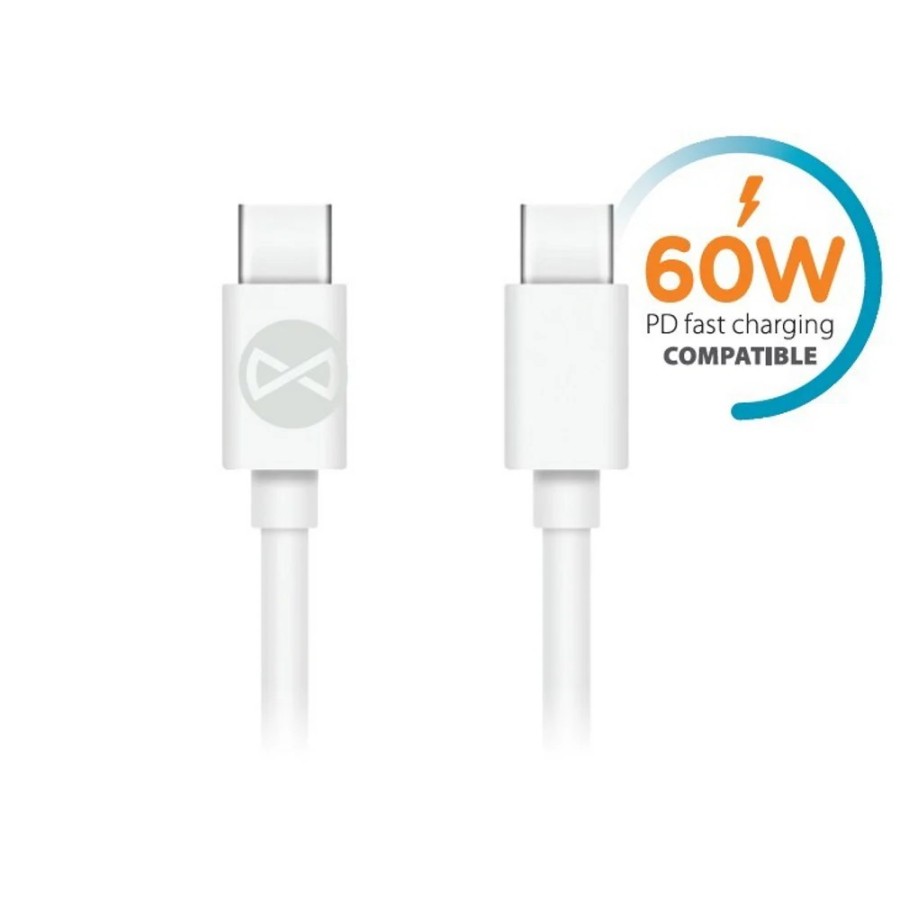 CÂBLE USB-C VERS C - FOREVER - PD 60W 1M BLANC