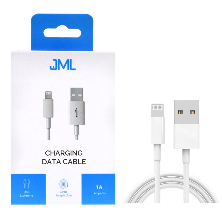 CÂBLE USB-A VERS LIGHTNING (IPHONE) - JML CD-116 - 5W/1A 1M BLANC