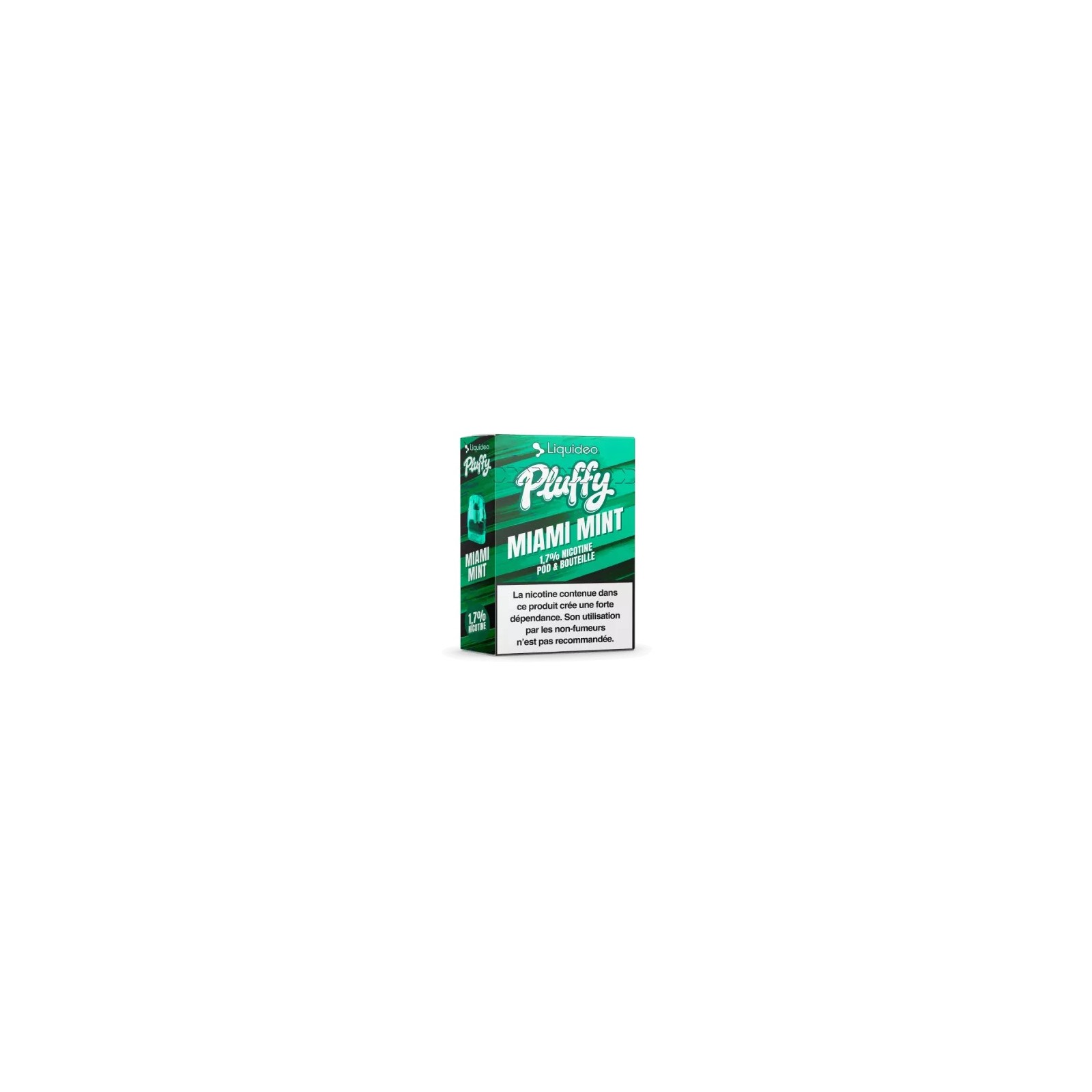 LIQUIDEO PLUFFY MIAMI MINT - boîte de 10 pods remplissables + 1 fiole de 10 ml