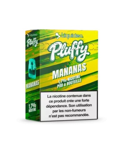 LIQUIDEO PLUFFY MANANAS - boîte de 10 pods remplissables + 1 fiole de 10 ml