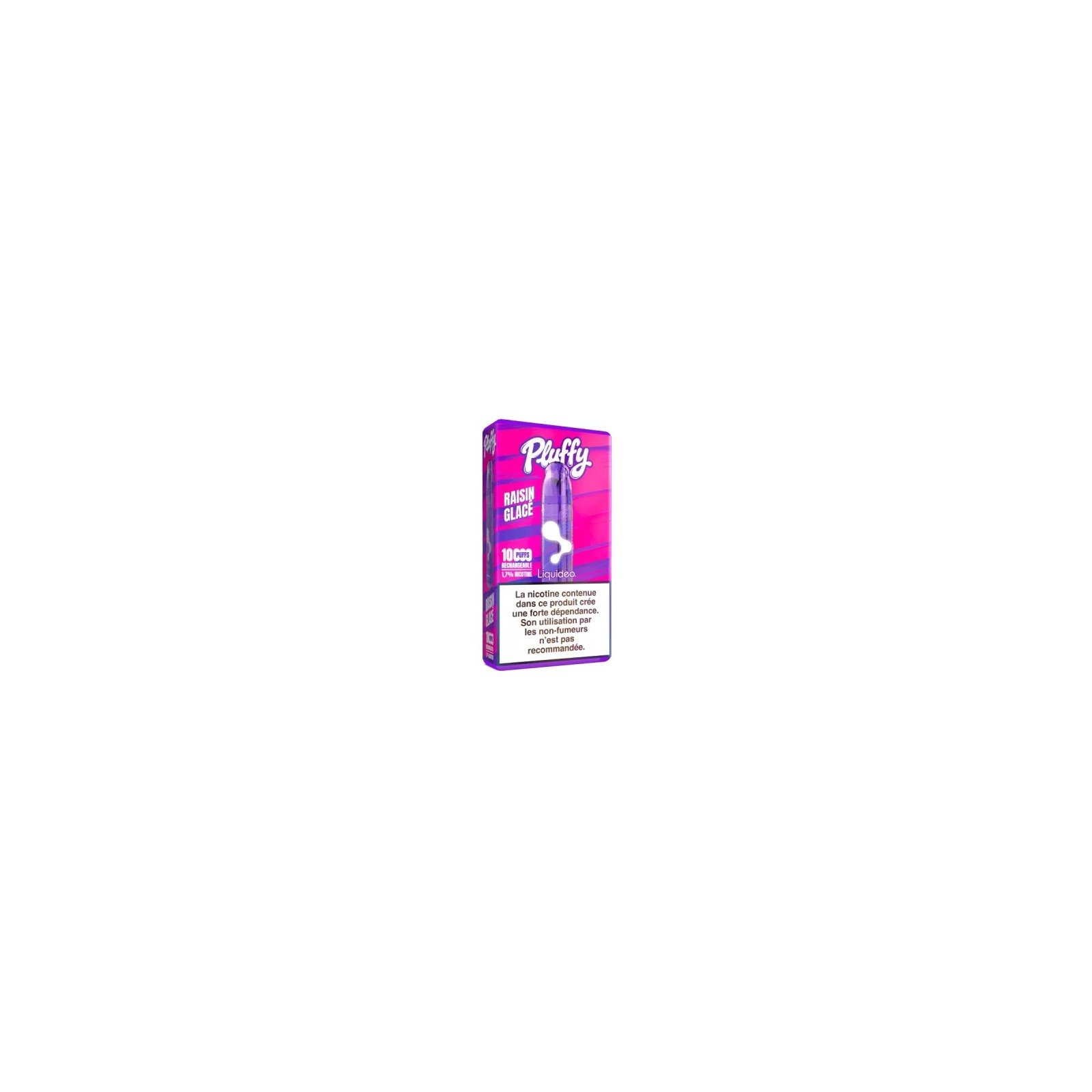 STARTER PACK PLUFFY RAISIN GLACÉ - lot de 5 boîtes (1 batterie + 1 pod remplissable + 1 fiole de 10 ml)