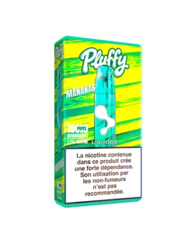STARTER PACK PLUFFY MANANAS - lot de 5 boîtes (1 batterie + 1 pod remplissable + 1 fiole de 10 ml)