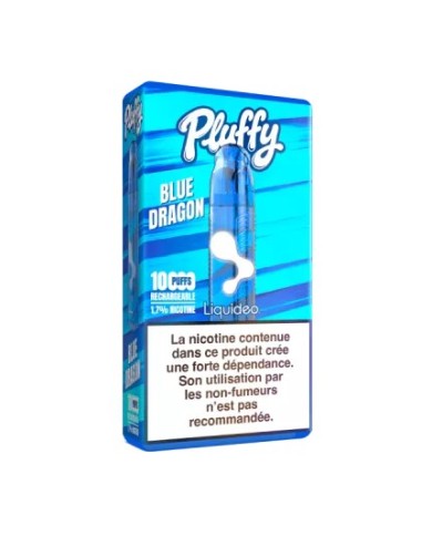 STARTER PACK PLUFFY BLUE DRAGON - lot de 5 boîtes (1 batterie + 1 pod remplissable + 1 fiole de 10 ml)