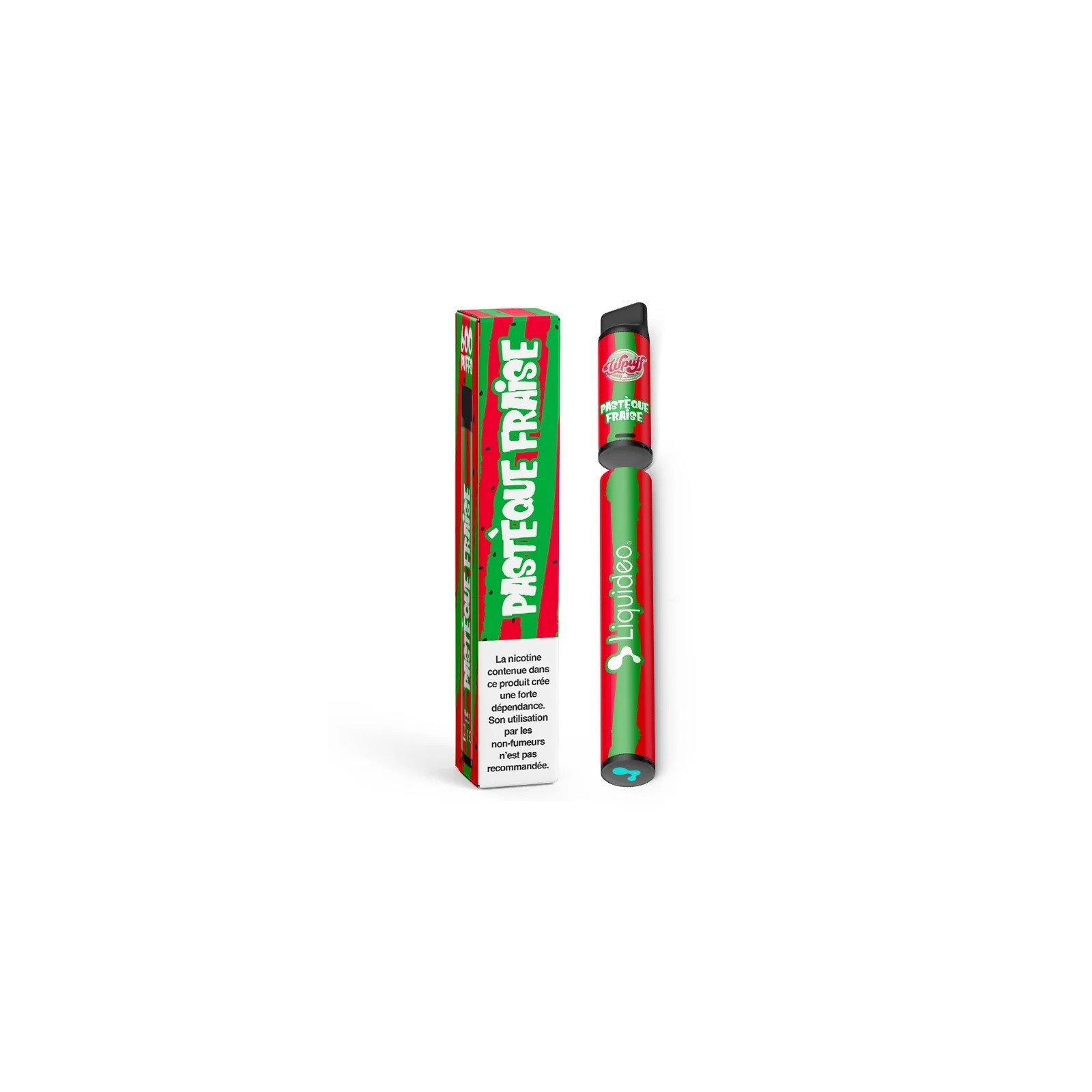 Boite de 10 Liquideo Wpuff Pod Pastèque - 600 puffs (Batteries + 10 Pods)