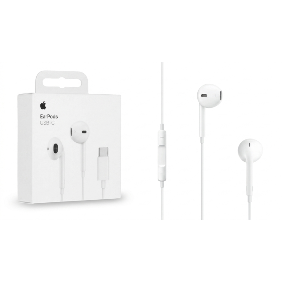 ÉCOUTEURS FILAIRES + TÉLÉCOMMANDE + MICRO - APPLE EARPODS - USB-C - BLANC
